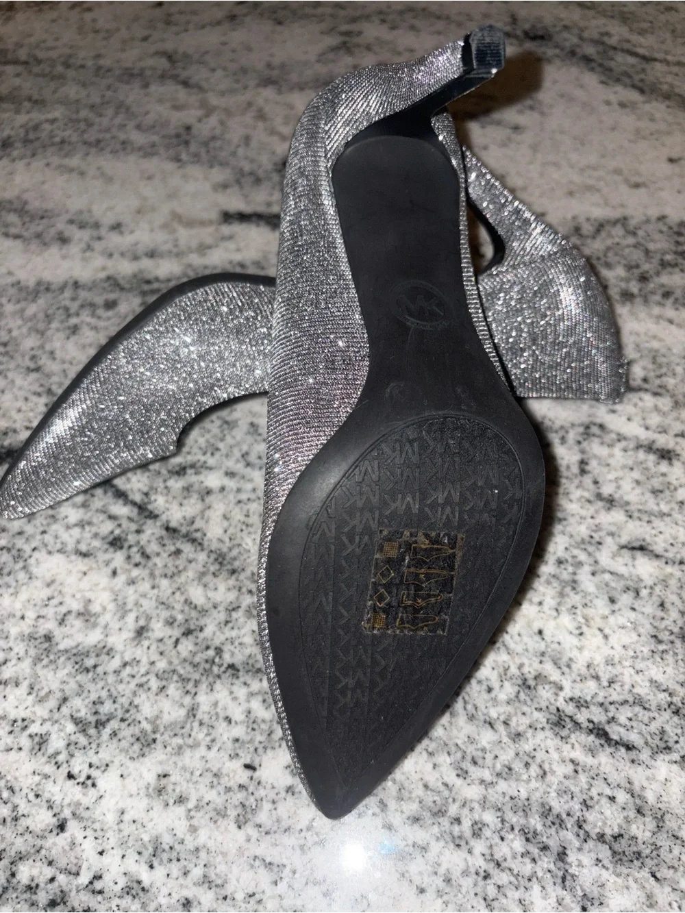 Michael Kors Silver Glitter Pointed Heels